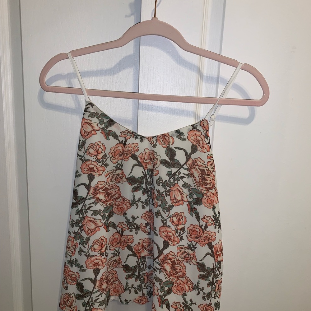 Rose Floral Cami Blouse Spaghetti strap